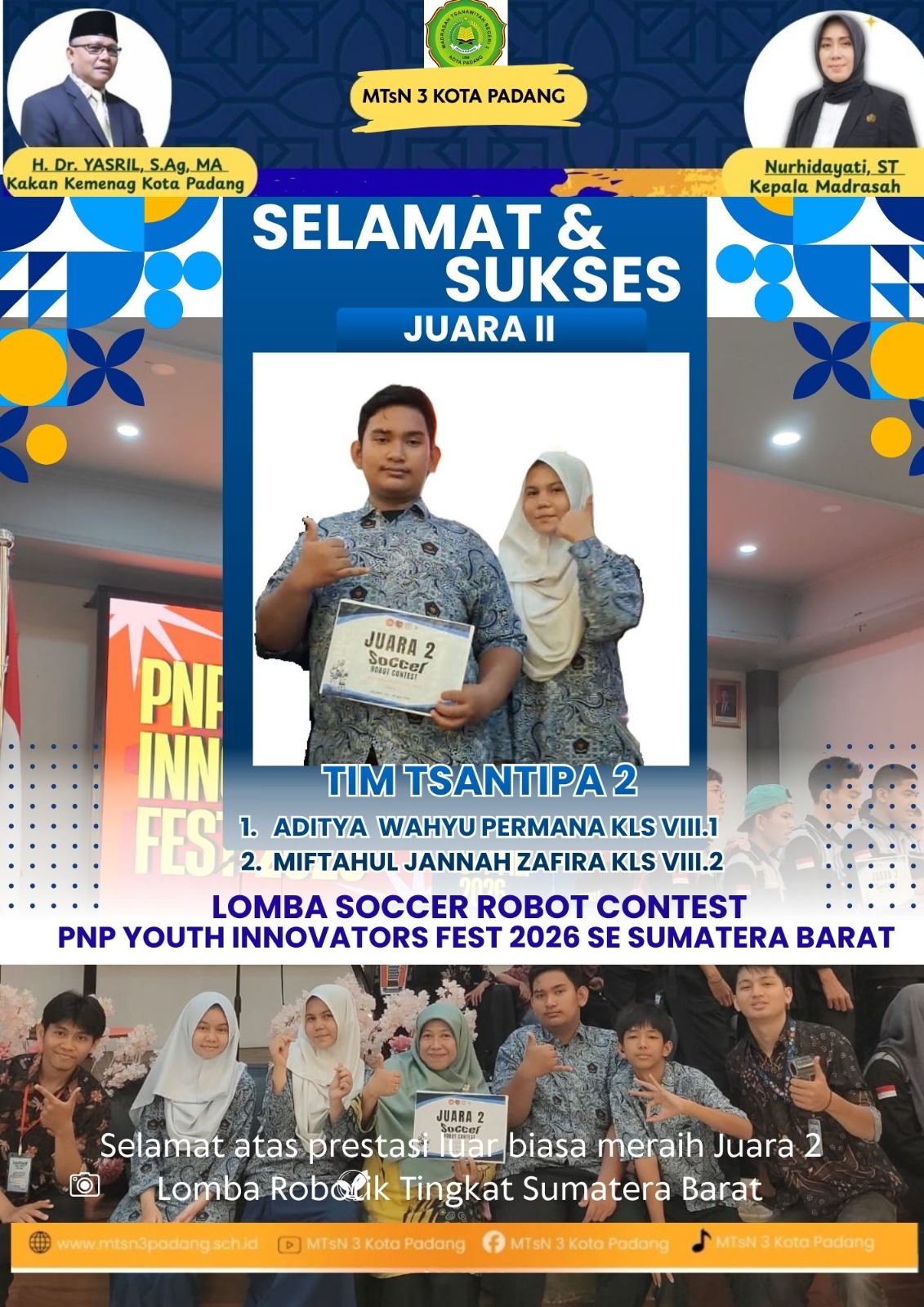 Gak Cuma Jago Ngaji, Siswa MTsN 3 Kota Padang Sukses “Gocek” Robot di PNP Youth Innovators Fest!